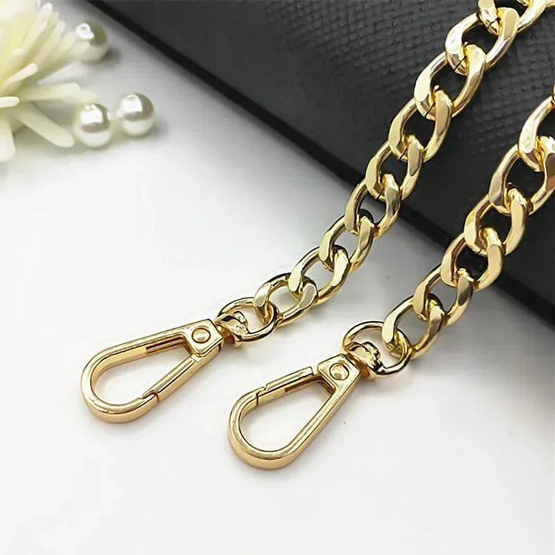 Storazone light gold / 40cm Metal Aluminum Bag Chain Replacement Parts Accessories For Hand-Woven Shoulder Handbag DIY Handmade Detachable Straps