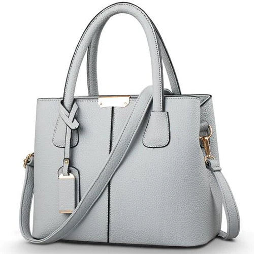 Storazone light gray / 29.5x13x21.5cm Women PU Leather Handbags Ladies Large Tote Bag Female Square Shoulder Bags Bolsas Femininas Sac New Fashion Crossbody Bags