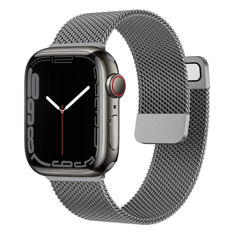 Storazone light gray / 38mm or 40mm 41mm Milanese Loop For Apple Watch Band 44mm 40mm 45mm 41mm 38mm 42mm 49mm 45 mm belt bracelet iWatch series 7 se 3 5 6 Ultra 8 Strap