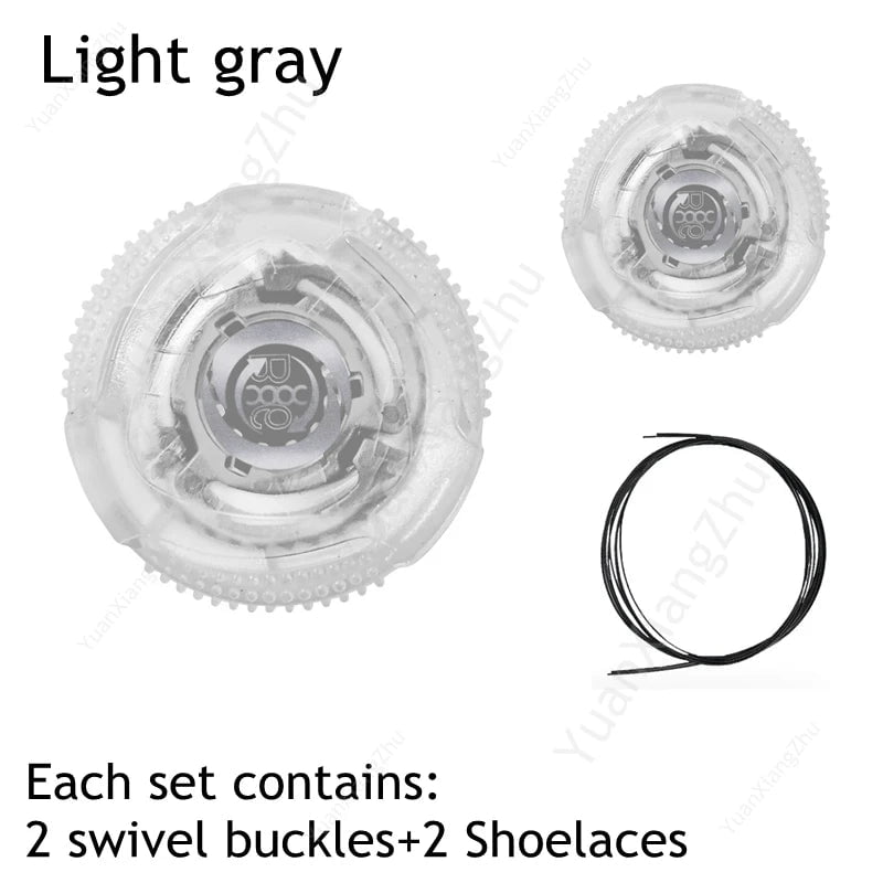 Storazone Light gray / CHINA New Automatic Laces Sneakers Swivel Buckle Shoelaces Without ties Adults Kids Lazy No Tie Shoe laces Shoe Accessories 1Pair