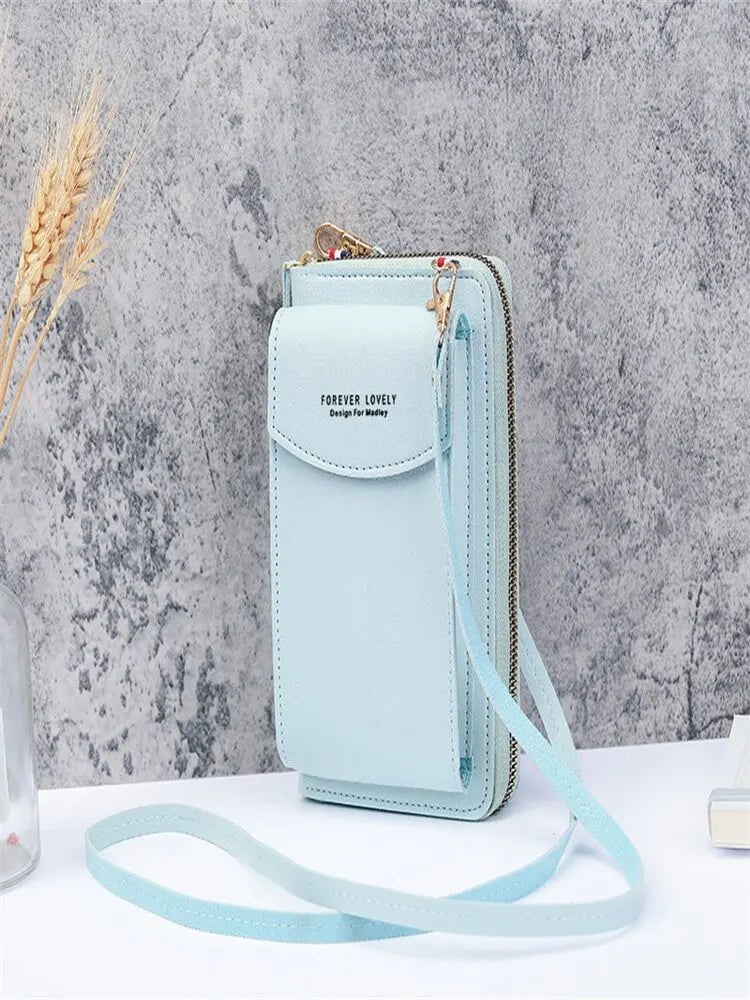 Storazone Light Green Fashion Single Shoulder Crossbody Cell Phone Bag Mini Versatile Satchel Multi Card Position Card Bag Keycase Female