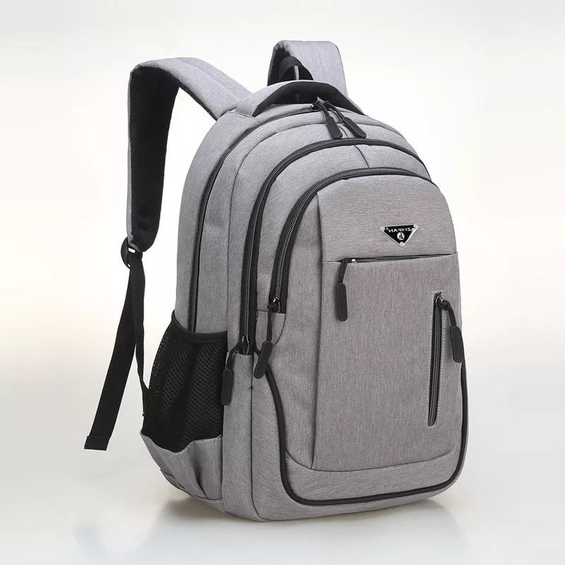 Storazone Light Grey / 47x33x17 cm Large Capacity Backpack Men Laptop Backpacks 15.6 Oxford Black Solid High School Bags Teen College Boy Gril Student Backpack