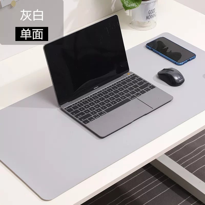 Storazone Light grey / 60 X 30 CM white mousepad Portable Mouse pad large Gaming Waterproof Non-slip PU Leather Suede Desk Mat Computer Keyboard desk pad Mats