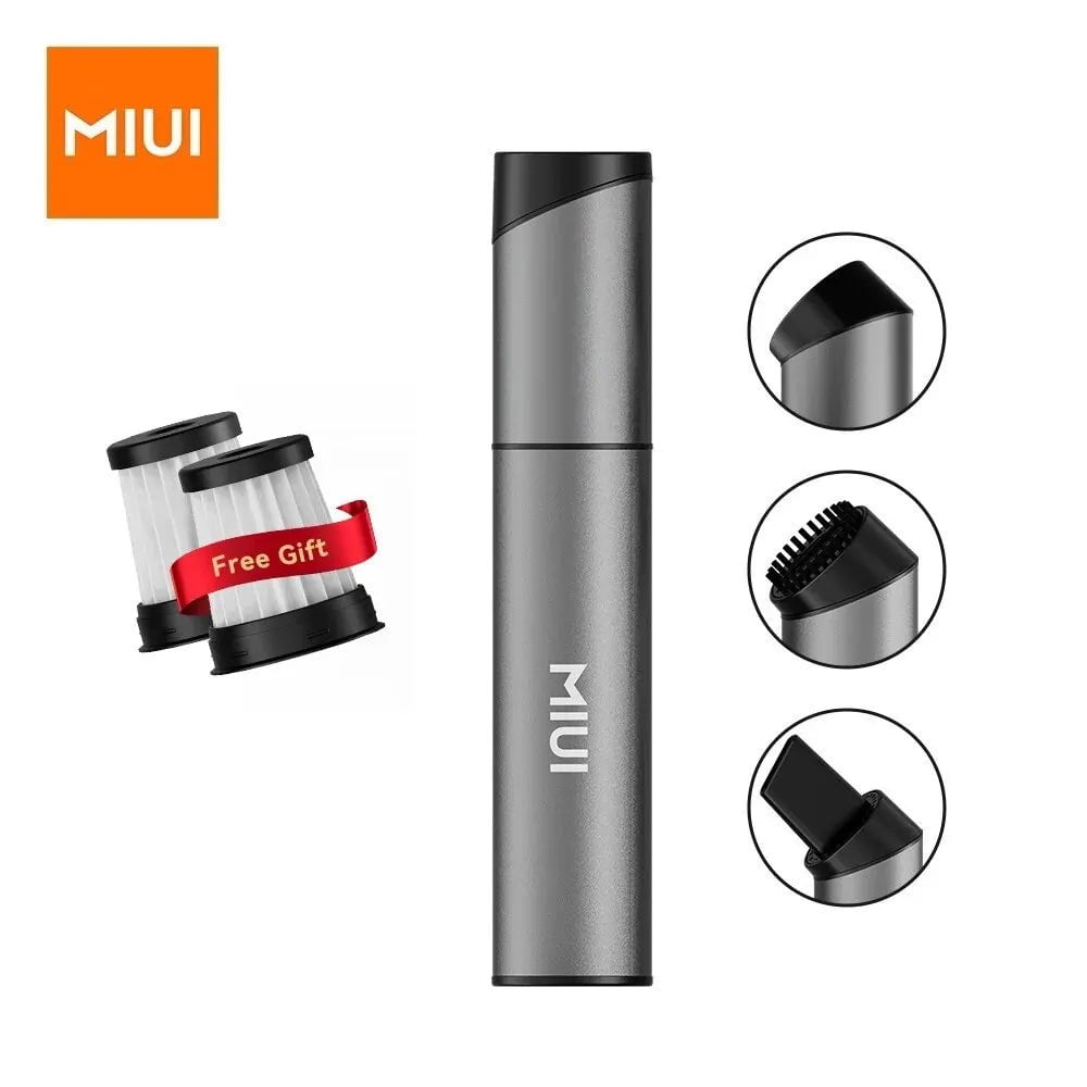 Storazone Light Grey MIUI Mini Portable Vacuum Cleaner Cordless Handheld Vacuum with 3 Suction Heads Easy to Clean for Desktop Keyboard Car USB