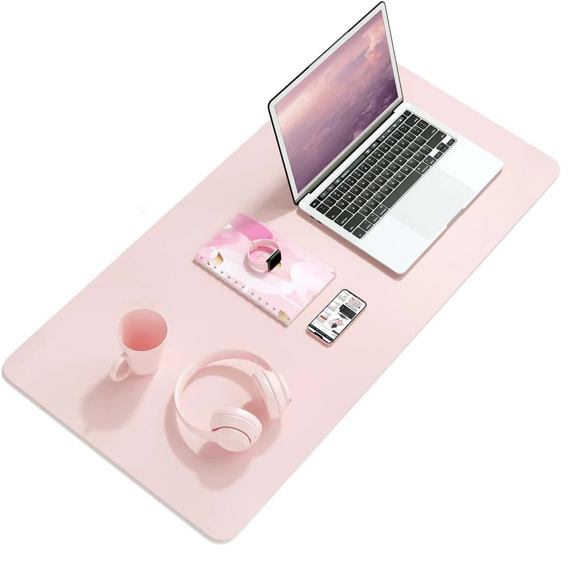 Storazone Light Pink / 300X600mm Desk Mat Waterproof PVC Mouse Pad Leather Desk Protective Cover Pink Large Computer Girls Laptop Non-slip Gaming Keyboard Mats