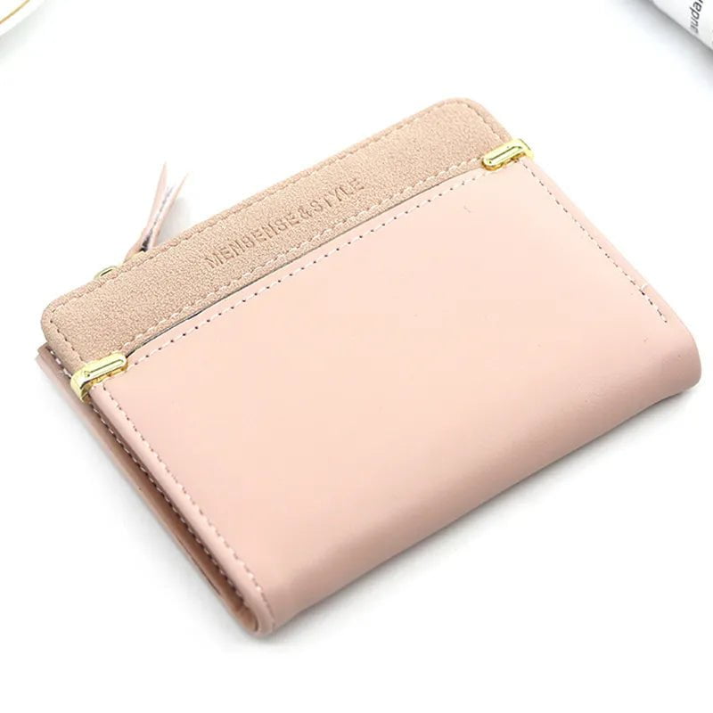 Storazone Light Pink Women's Wallet Short Women Coin Purse Fashion Wallets For Woman Card Holder Small Ladies Wallet Female Hasp Mini Clutch For Girl