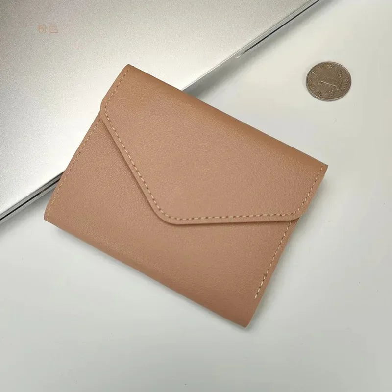 Storazone Light pink1 Short Wallet Women Purse Multi-card Multifunction Card Holder Coin Purse Fashion Simple Three Fold Short Clip Female Mini Wallet