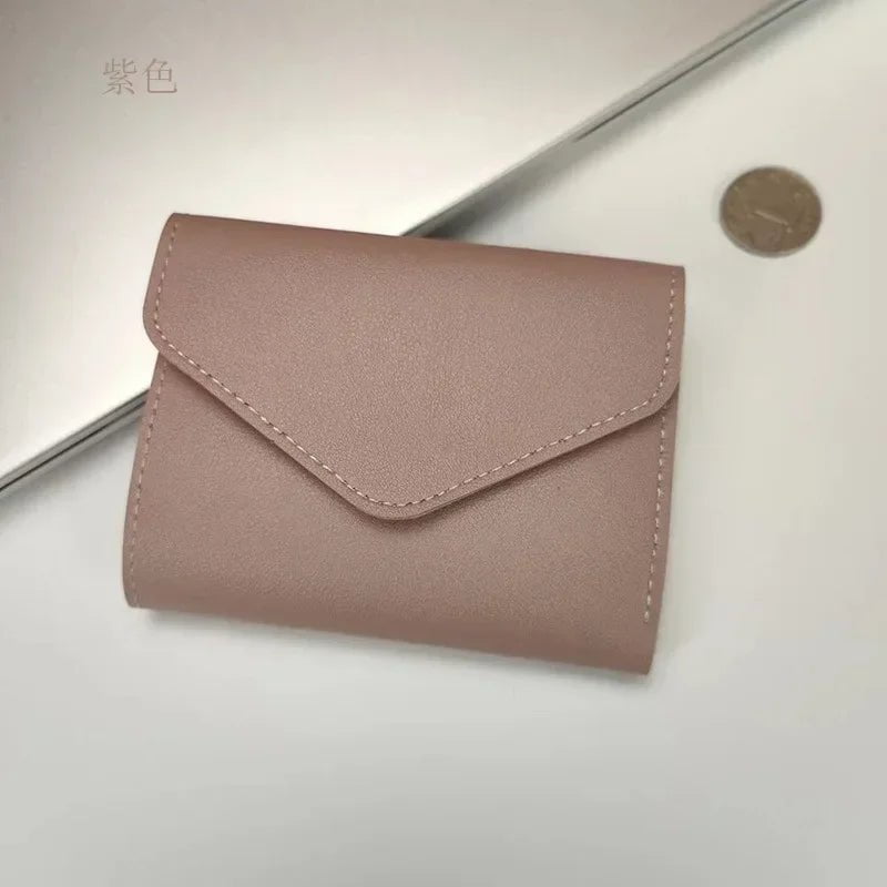 Storazone Light purple 1 Short Wallet Women Purse Multi-card Multifunction Card Holder Coin Purse Fashion Simple Three Fold Short Clip Female Mini Wallet