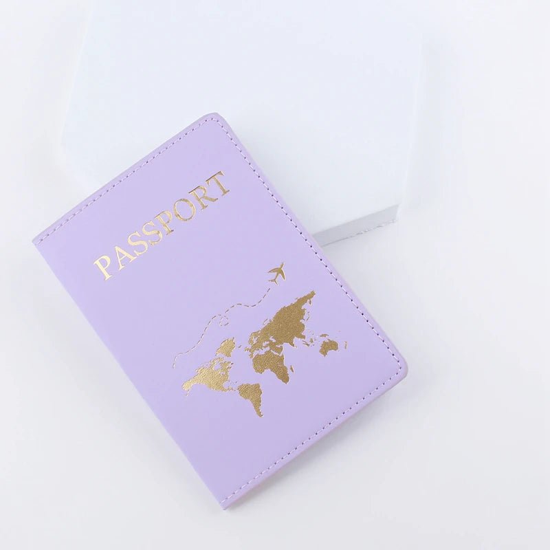 Storazone Light Purple-C 2023 Lover Couple Passport Cover Hot Stamping Simple Plane Women Men Travel Wedding Passport Covers Holder Fashion Wedding Gift