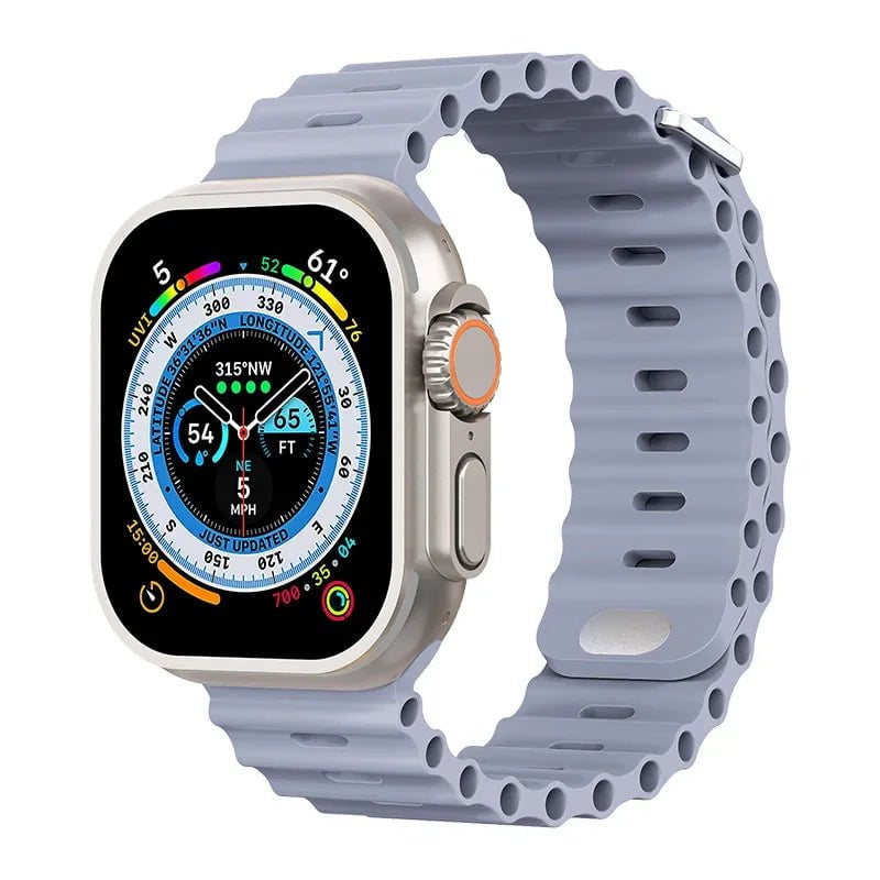 Storazone Light purple / For 38mm 40mm 41mm Silicone strap For Apple watch Ultra/2 49mm Sports breathable soft wrist band For iwatch 9 8 7 6 5 4 SE 45mm 41mm 44mm 42mm 40mm