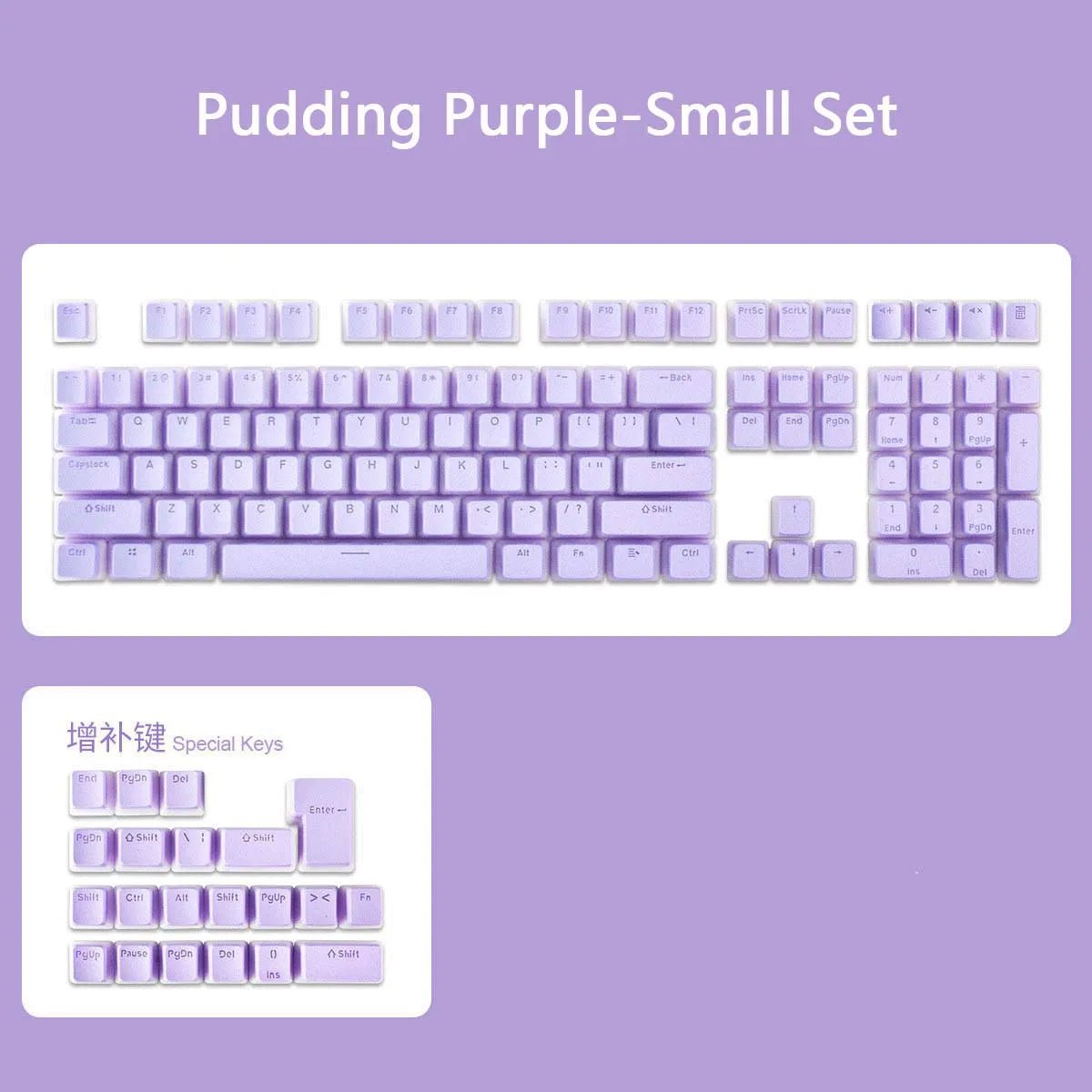 Storazone Light Purple / Pack by plastic bag 129 Keys Pudding Keycaps OEM Profile PBT Double Shot Keycap For Mx Switch Mechanical Keyboard ISO Layout RGB backlit Key Caps