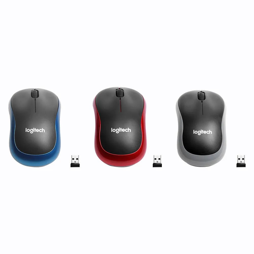 Storazone Logitech M185 Wireless Mouse 2.4 GHz USB 1000DPI 3 Buttons Silent Gaming Optical Navigation Mice for PC/Laptop Mouse Gamer