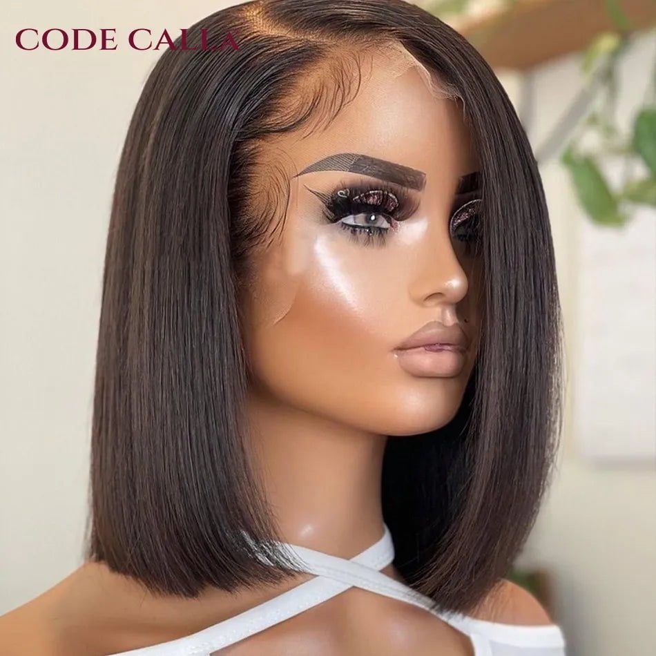 Storazone Lolita Bob Wig Lace Front Human Hair Wigs Brazilian Short Bob Wig PrePlucked Natural Color Best Human Hair T Part Lace Wigs 180%