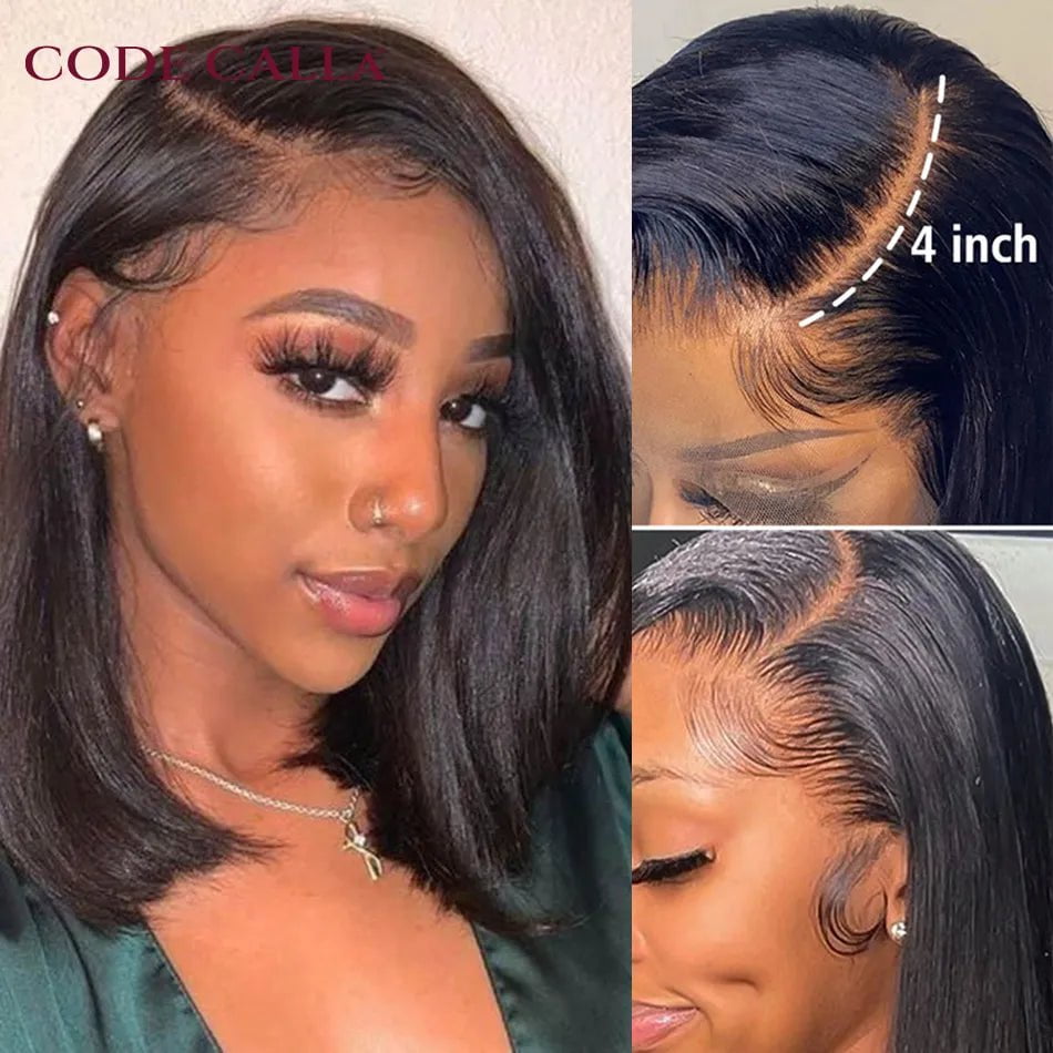 Storazone Lolita Bob Wig Lace Front Human Hair Wigs Brazilian Short Bob Wig PrePlucked Natural Color Best Human Hair T Part Lace Wigs 180%