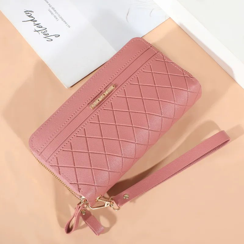 Storazone Long Women's Wallet Female Purses Tassel Coin Purse Card Holder Wallets Double Zipper Pu Leather Clutch Luxury Money Phone Bag