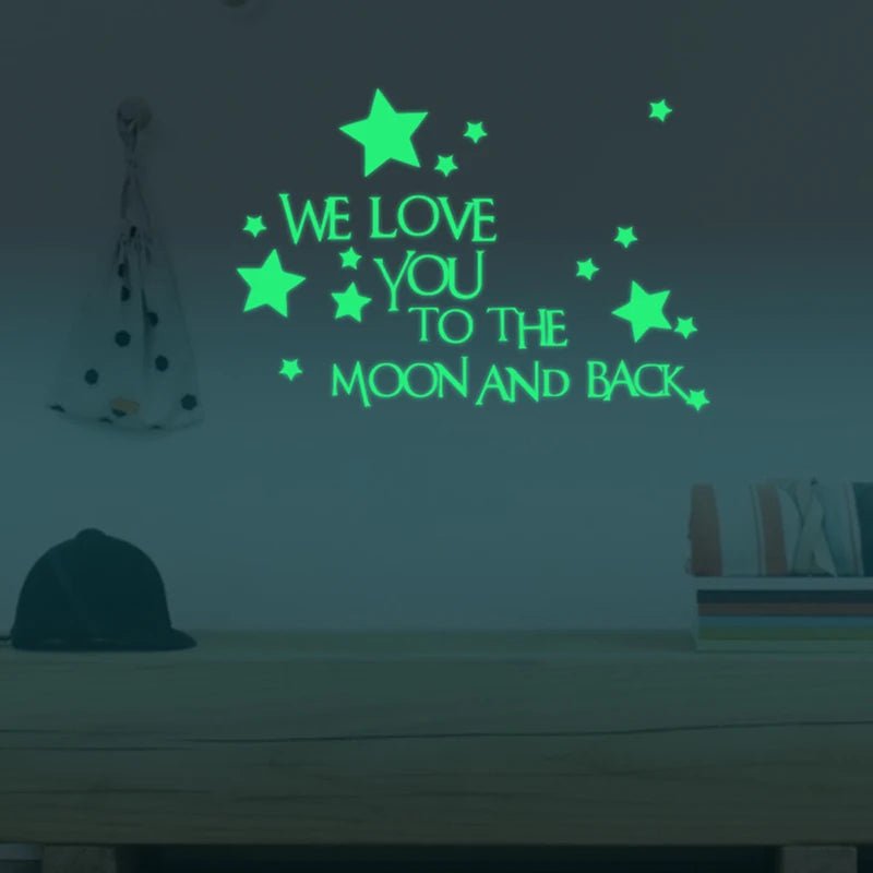 Storazone Luminous Moon and Stars Wall Stickers for Kids Room Baby Nursery Home Decoration Wall Decals Glow in the Dark Bedroom Ceiling