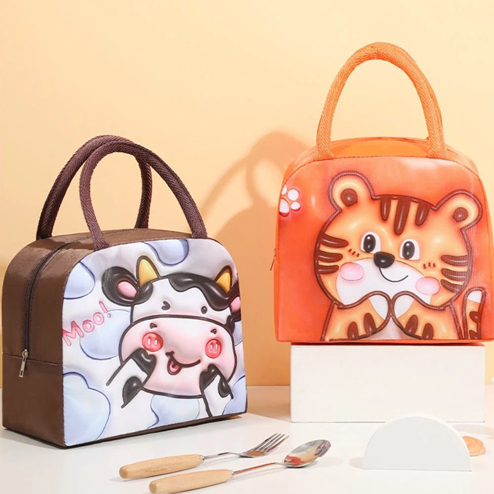 Storazone Lunch Bag Thickened Handheld Insulated Lunch Box Bag Children Cute With Meals Lunch Box Bag