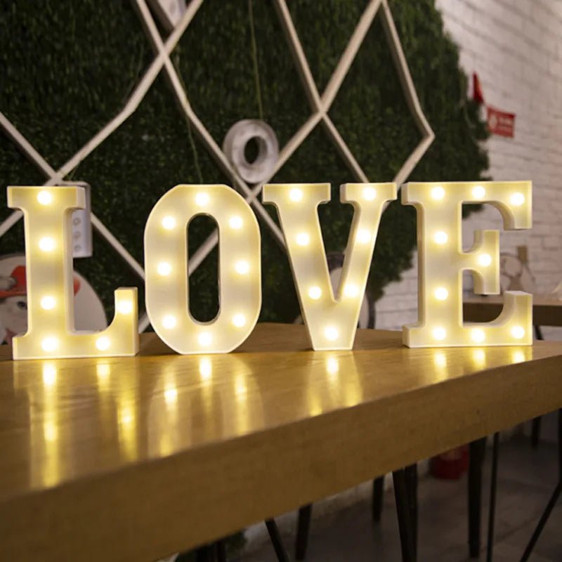 Storazone Luxury Alphabet Letter LED Lights Luminous Number Lamp  Battery Night Light for Home Wedding Birthday Christmas Party Decoration