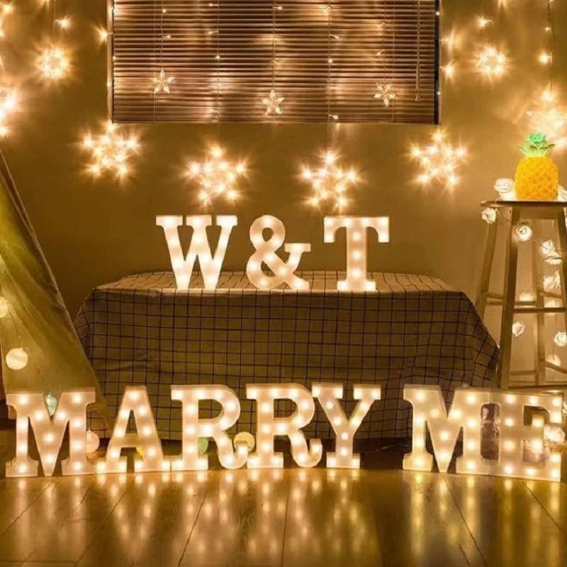 Storazone Luxury Alphabet Letter LED Lights Luminous Number Lamp  Battery Night Light for Home Wedding Birthday Christmas Party Decoration