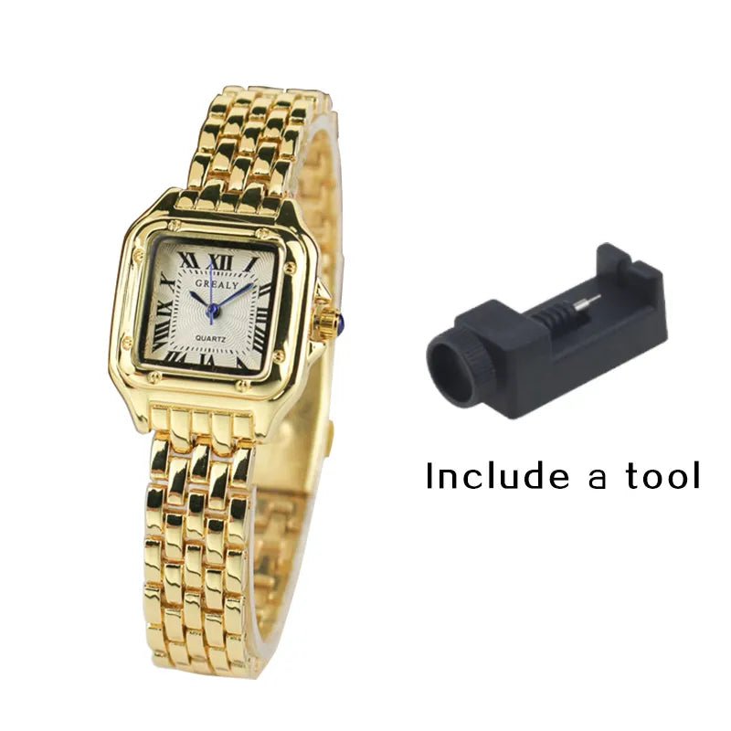 Storazone Luxury Fashion Square Women's Watches Brand Ladies Quartz Wristwatch Classic Silver Simple Femme Steel Band relogio feminino
