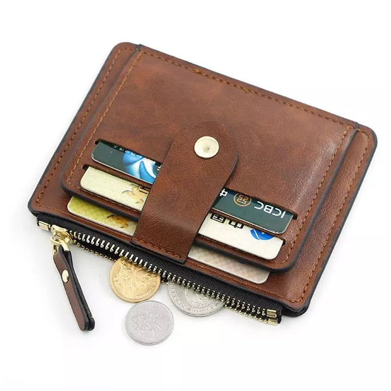 Storazone Luxury Small Men's Credit ID Card Holder Wallet Male Slim Leather Wallet with Coin Pocket Brand Designer Purse for Men Women