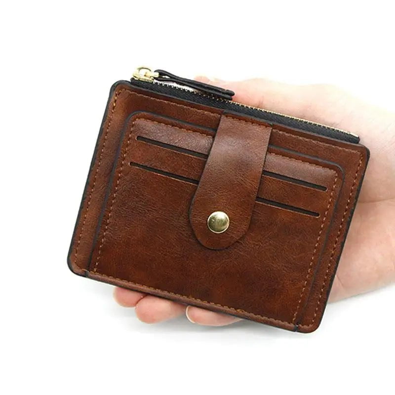 Storazone Luxury Small Men's Credit ID Card Holder Wallet Male Slim Leather Wallet with Coin Pocket Brand Designer Purse for Men Women