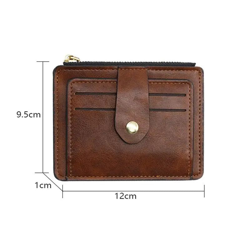 Storazone Luxury Small Men's Credit ID Card Holder Wallet Male Slim Leather Wallet with Coin Pocket Brand Designer Purse for Men Women