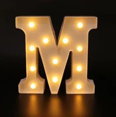 Storazone M / 22cm Decorative Letters Alphabet Letter LED Lights Luminous Number Lamp Decoration Battery Night Light Party Baby Bedroom Decoration.