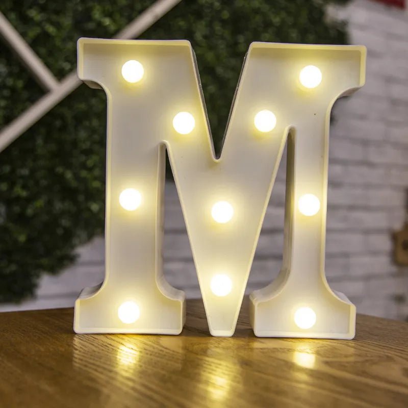 Storazone M / 22cm Luxury Alphabet Letter LED Lights Luminous Number Lamp  Battery Night Light for Home Wedding Birthday Christmas Party Decoration