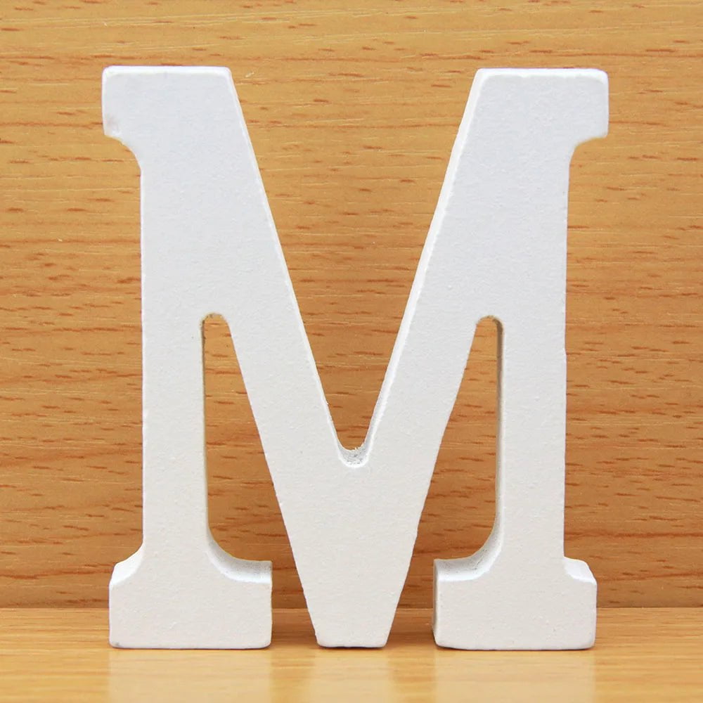 Storazone M / 8cm 8 CM Letras Decorativas Grandes White Wooden Letters Home Decor Wedding Decoration DIY Personalised Name Design Free Standing