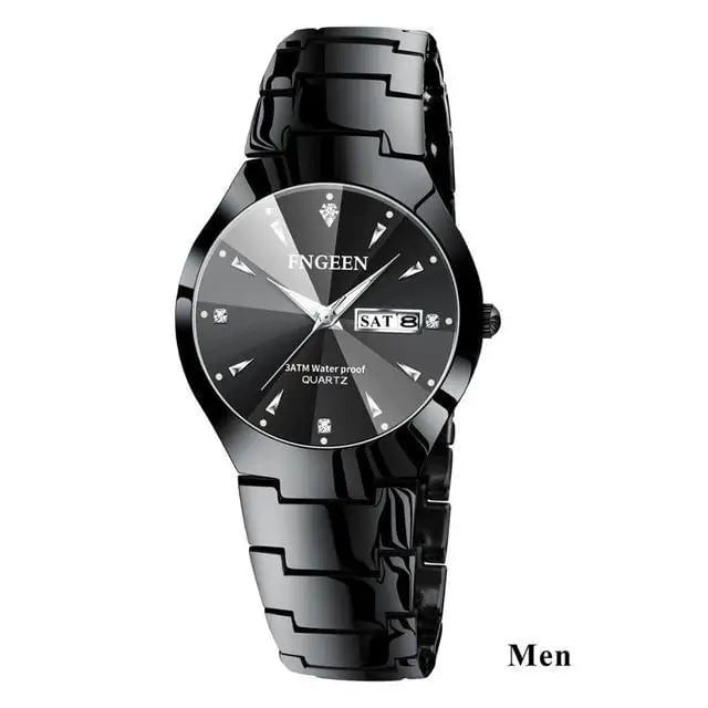 Storazone M black 2024 FNGEEN 5808 Relogio Feminino Couple Watch Men Quartz watch for Lovers Luxury Womens wristwatch Stainless Steel Waterproof