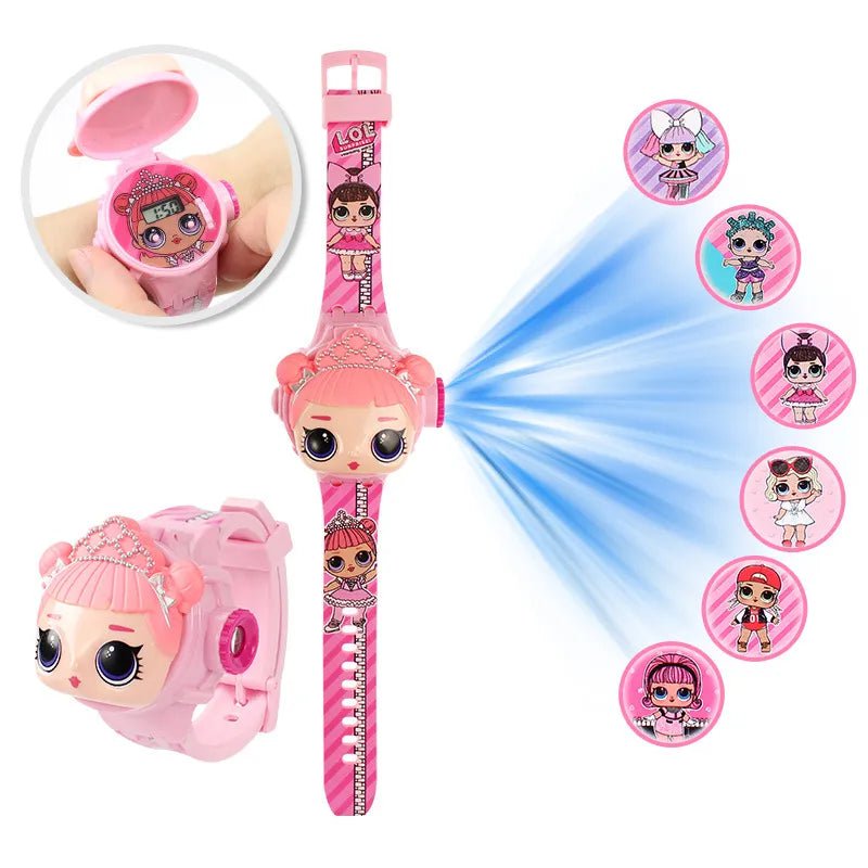 Storazone M Kid Cartoon Cool Ptojectio Watch Boy Unicorn Princess  Flash Electronic Digital Student Toy Clock