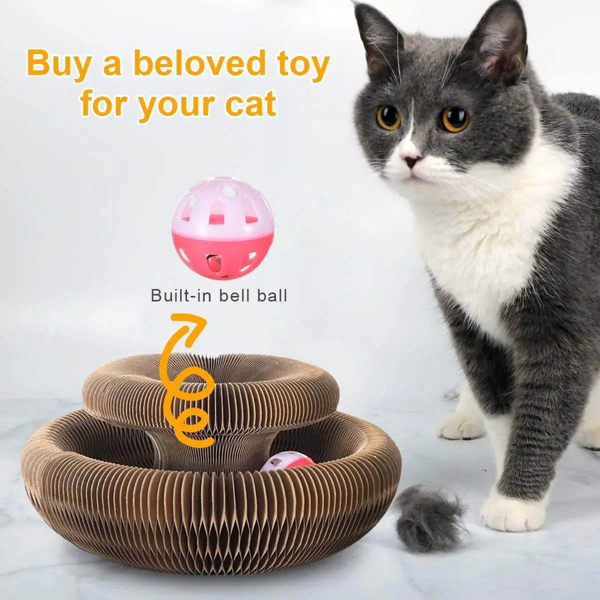 Storazone Magic Organ Cat Toy Cats Scratcher Scratch Board Round Corrugated Scratching Post Toys for Cats Grinding Claw Cat Accessories