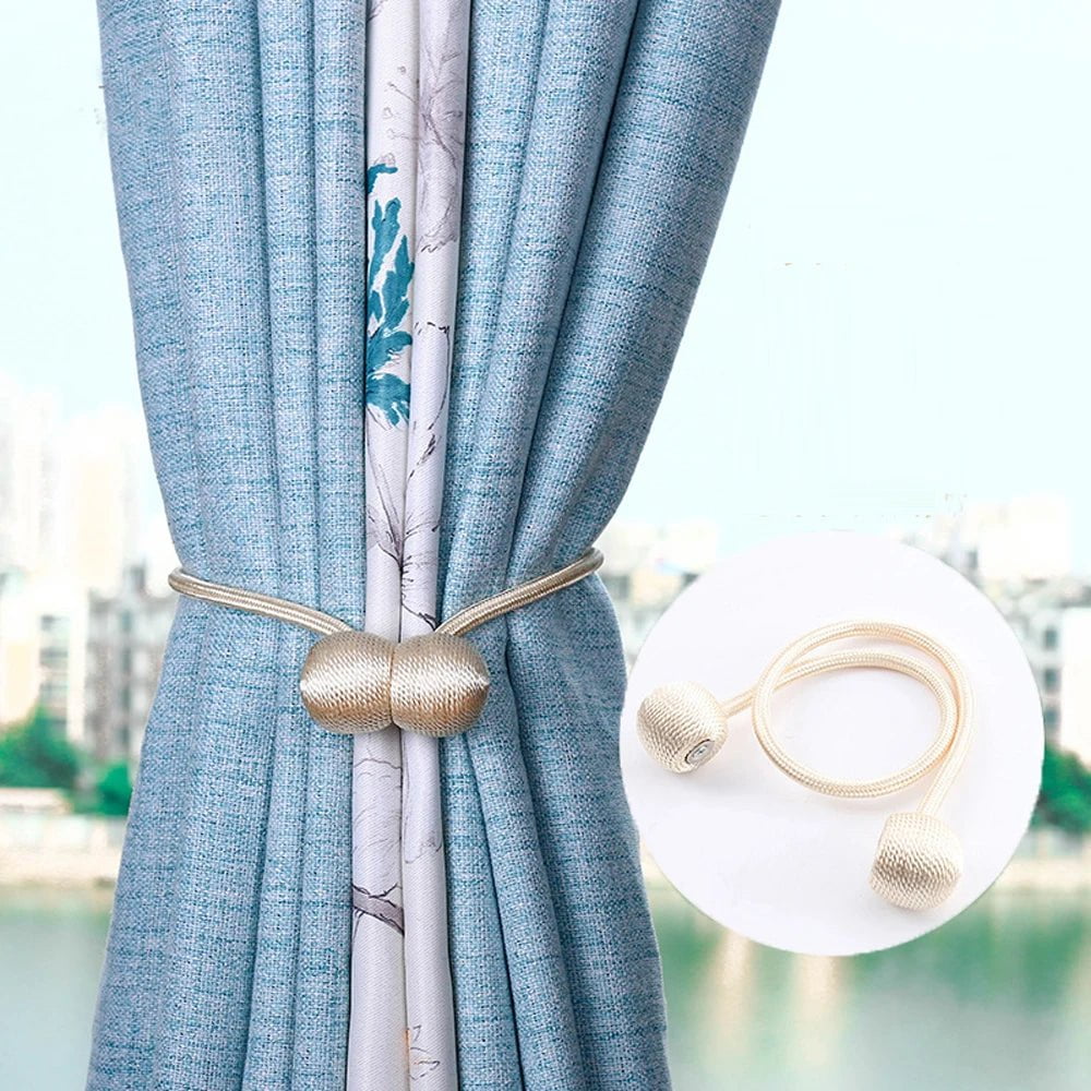 Storazone Magnetic Ball Curtain Tiebacks Tie Rope Accessory Rods Accessoires Backs Holdbacks Buckle Clips Hook Holder Home Decor