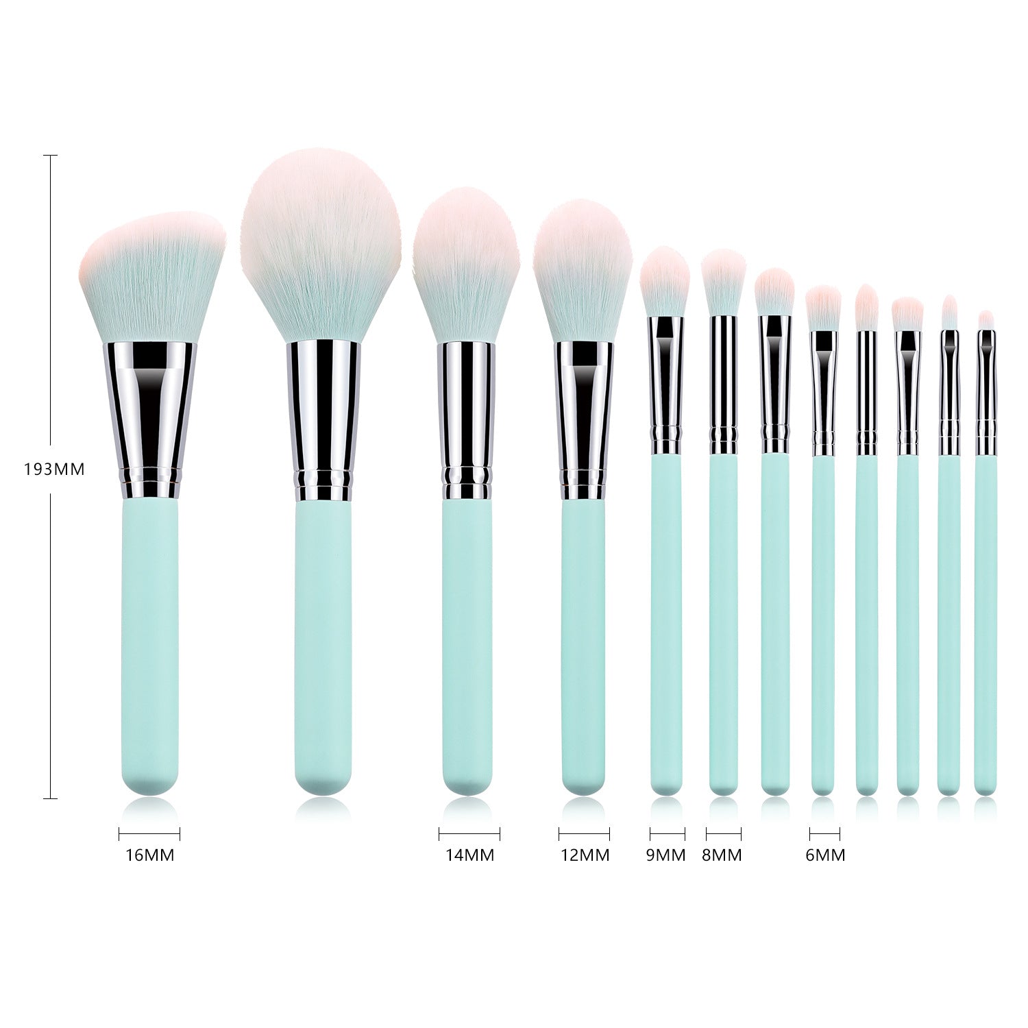 STORAZONE Makeup 12 light blue makeup brushes