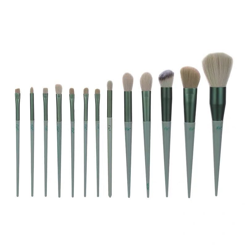 STORAZONE Makeup 13 Green Opp Bags 13Pcs Makeup Brush Set Make Up Concealer Brush Blush Powder Brush Eye Shadow Highlighter Foundation Brush Cosmetic Beauty Tools