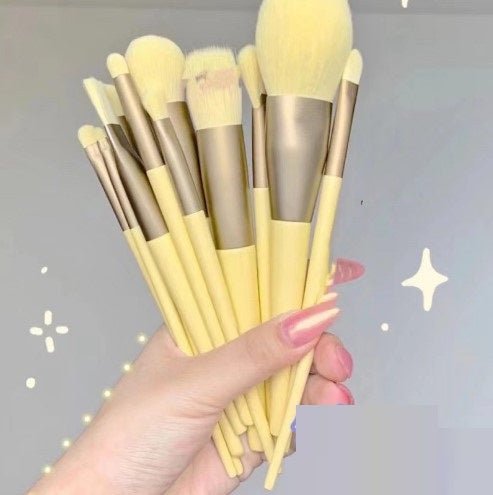 STORAZONE Makeup 13Yellow Opp Bags 13Pcs Makeup Brush Set Make Up Concealer Brush Blush Powder Brush Eye Shadow Highlighter Foundation Brush Cosmetic Beauty Tools