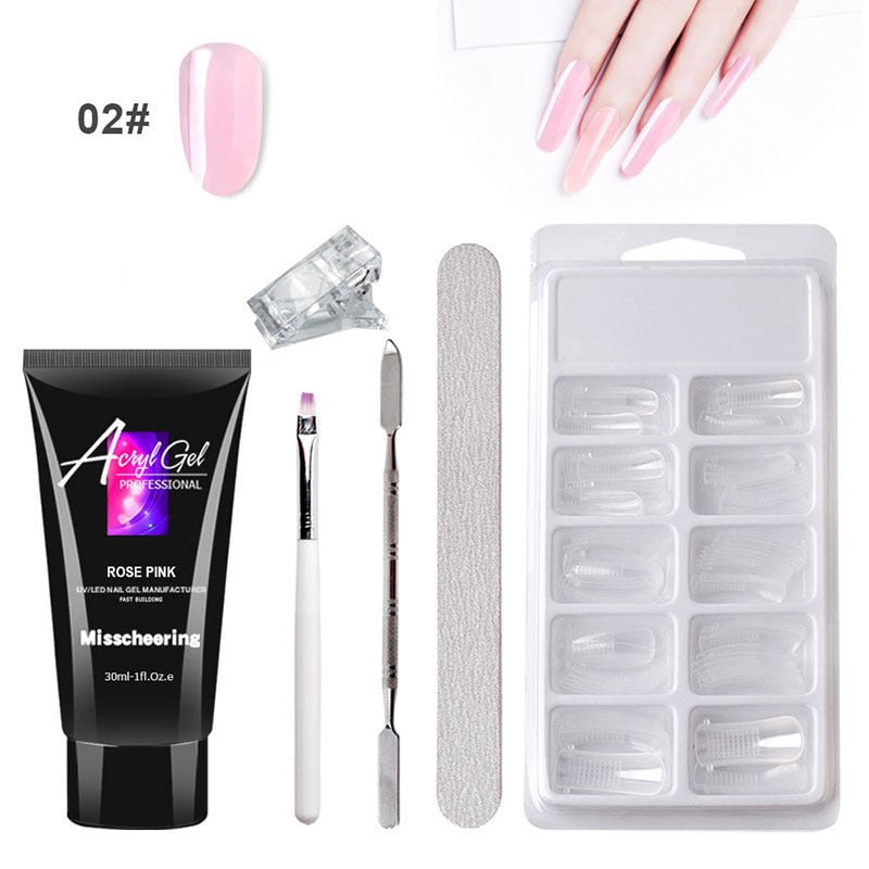 STORAZONE Makeup 2 Color Painless Extension Gel Nail Art Without Paper Holder Quick Model Painless Crystal Gel Set