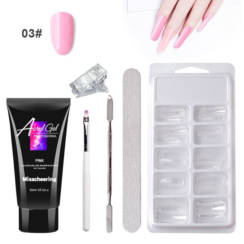 STORAZONE Makeup 3 Color Painless Extension Gel Nail Art Without Paper Holder Quick Model Painless Crystal Gel Set