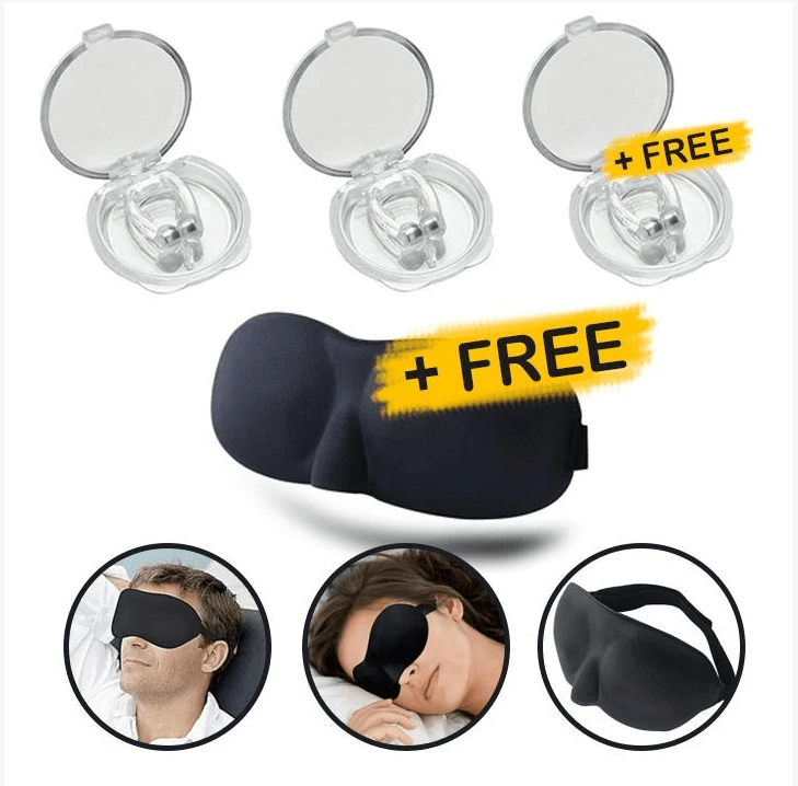 STORAZONE Makeup 3pcs1mask Silicone Magnetic Anti Snore Stop Snoring Nose Clip Sleep Tray Sleeping Aid Apnea Guard Night Device