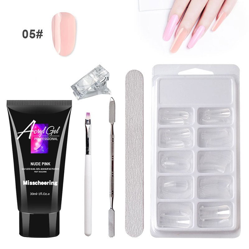 STORAZONE Makeup 5 Color Painless Extension Gel Nail Art Without Paper Holder Quick Model Painless Crystal Gel Set