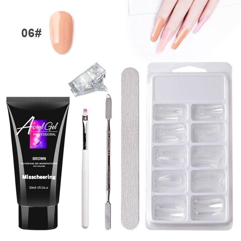 STORAZONE Makeup 6 Color Painless Extension Gel Nail Art Without Paper Holder Quick Model Painless Crystal Gel Set