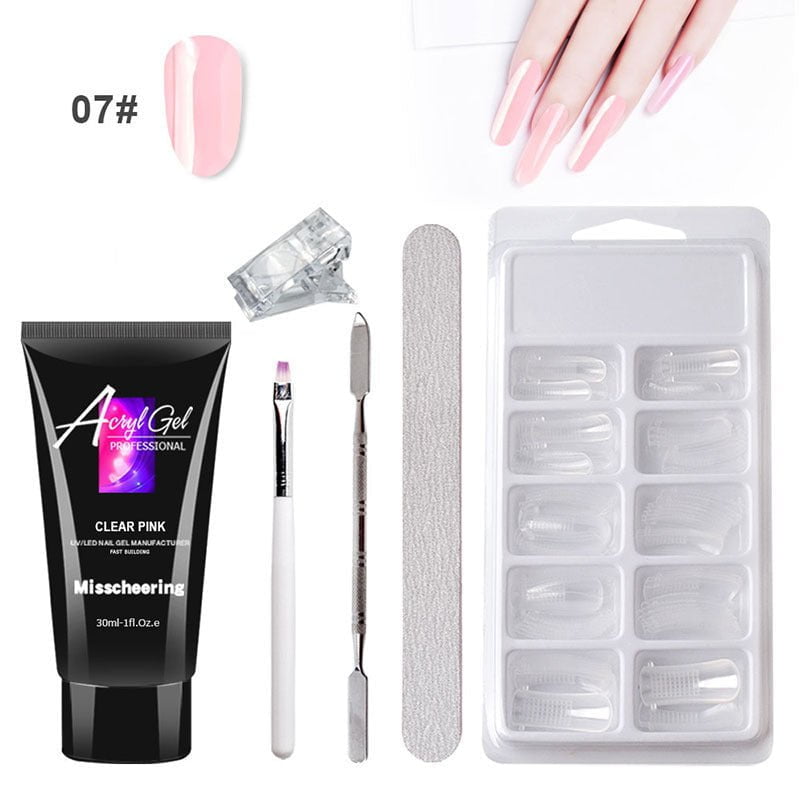 STORAZONE Makeup 7 Color Painless Extension Gel Nail Art Without Paper Holder Quick Model Painless Crystal Gel Set