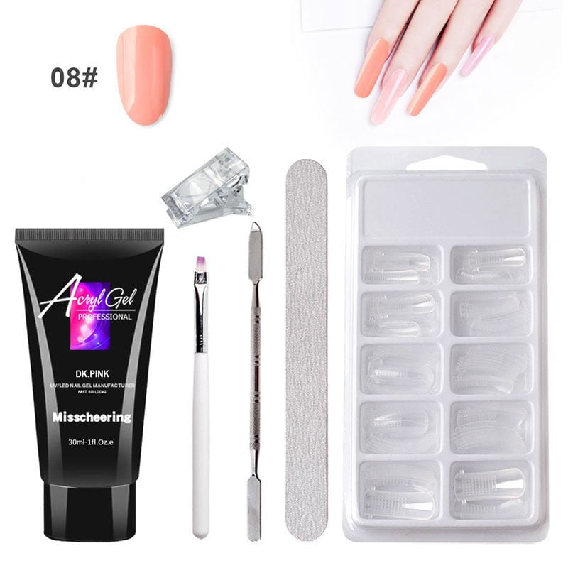 STORAZONE Makeup 8 Color Painless Extension Gel Nail Art Without Paper Holder Quick Model Painless Crystal Gel Set