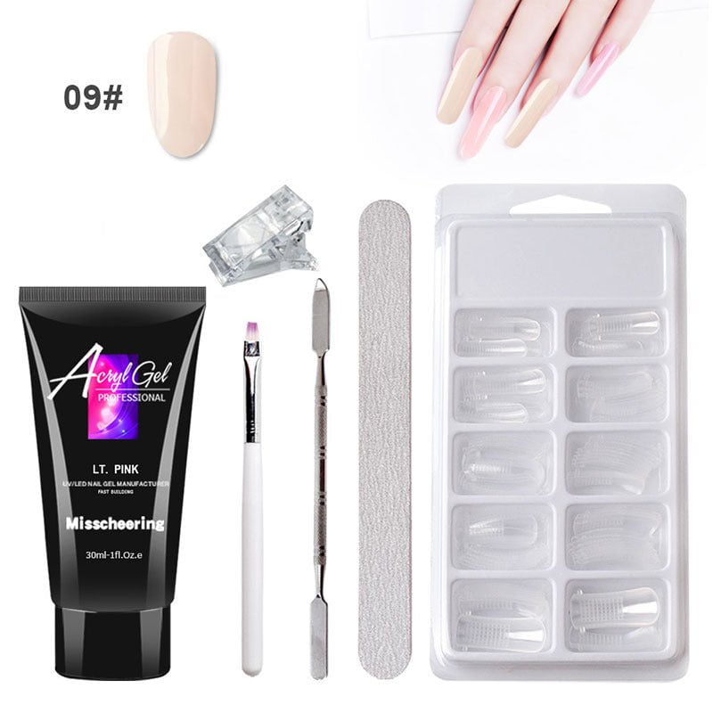 STORAZONE Makeup 9 Color Painless Extension Gel Nail Art Without Paper Holder Quick Model Painless Crystal Gel Set