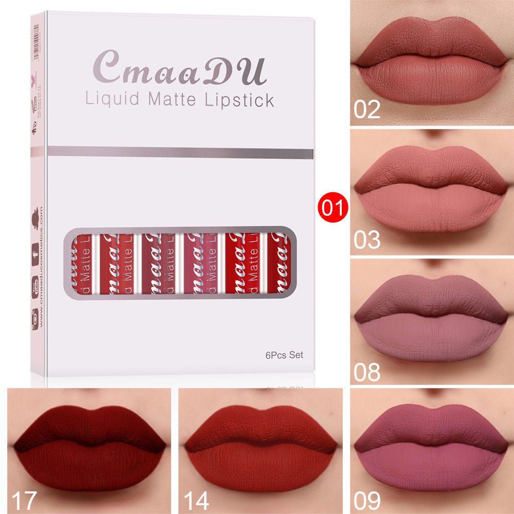 STORAZONE Makeup A 6 Boxes Of Matte Non-stick Cup Waterproof Lipstick Long Lasting Lip Gloss