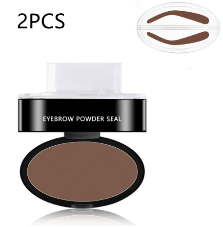 STORAZONE Makeup Brown / Arch Shape Stamp 2PCS Eyebrow Powder Stamp Tint Stencil Kit Cosmetics Professional Makeup Waterproof Eye Brow Stamp Lift Eyebrow Enhancers Stencil Kit