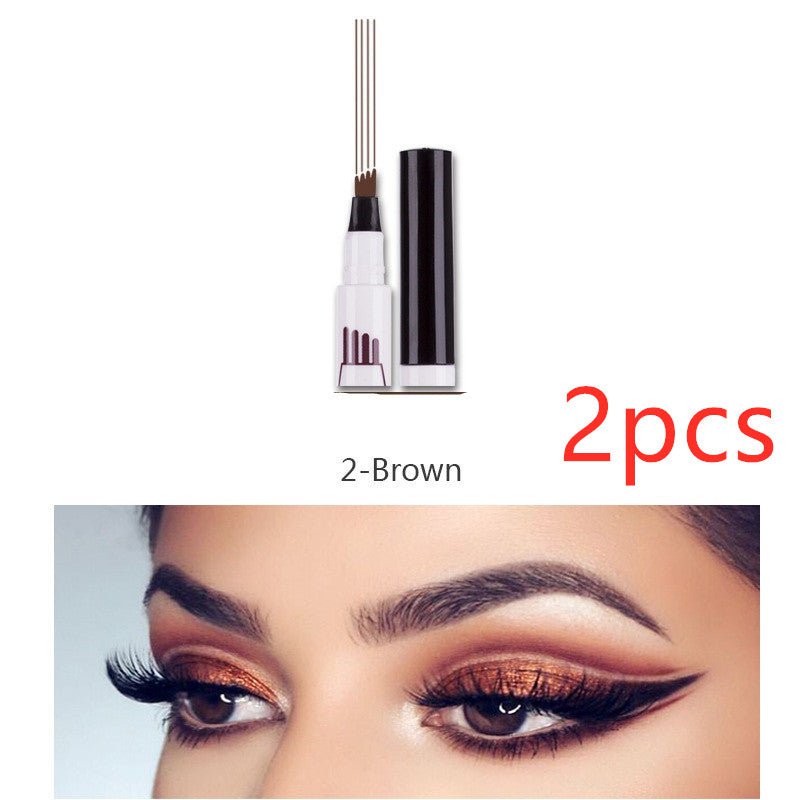 STORAZONE Makeup Dark brown2pcs Four-pointed eyebrow pencil