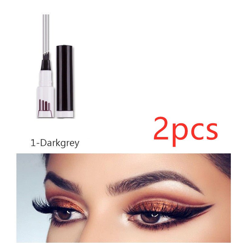 STORAZONE Makeup Dark grey2pcs Four-pointed eyebrow pencil