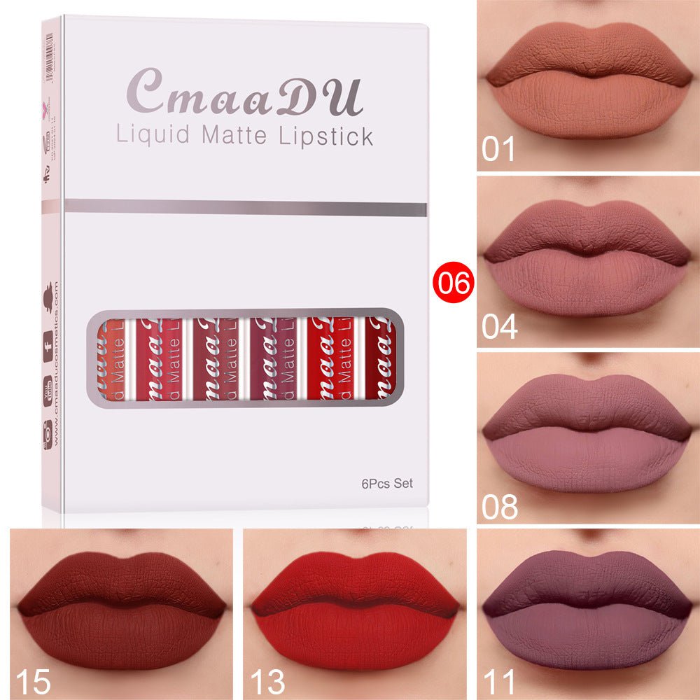 STORAZONE Makeup F 6 Boxes Of Matte Non-stick Cup Waterproof Lipstick Long Lasting Lip Gloss